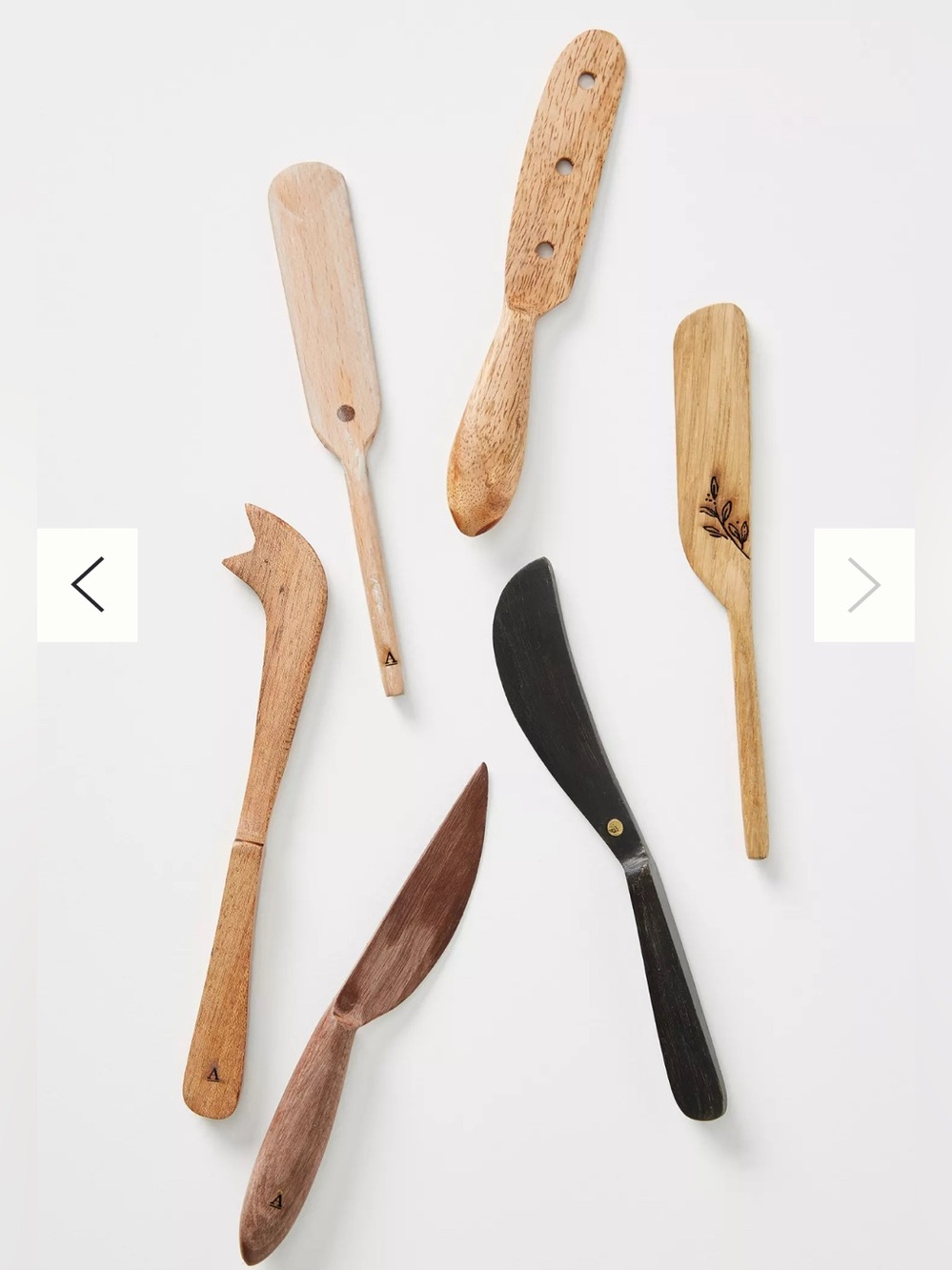 NWT Anthropologie Mignon Wooden Spreaders Neutral, Set of 6